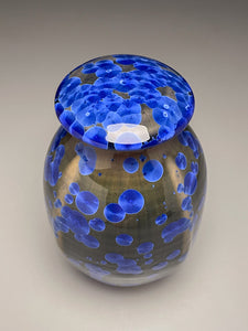 Altered Covered Jar in Cobalt Crystalline, 7.75"h (Ben Owen III)