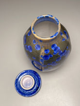 Load image into Gallery viewer, Altered Covered Jar in Cobalt Crystalline, 7.75&quot;h (Ben Owen III)
