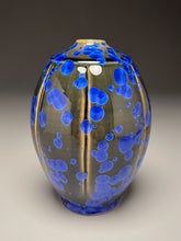 Load image into Gallery viewer, Square Shouldered Melon Egg Vase in Cobalt Crystalline, 7.75&quot;h (Ben Owen III)
