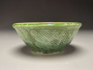 Combed Bowl in Lily Pad Green Crystalline, 5.75"dia. (Ben Owen III)