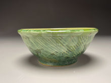 Load image into Gallery viewer, Combed Bowl in Lily Pad Green Crystalline, 5.75&quot;dia. (Ben Owen III)
