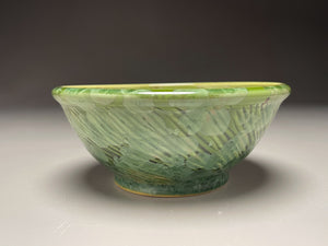 Combed Bowl in Lily Pad Green Crystalline, 5.75"dia. (Ben Owen III)