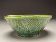 Load image into Gallery viewer, Combed Bowl in Lily Pad Green Crystalline, 5.75&quot;dia. (Ben Owen III)
