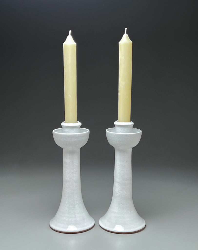 Candlesticks in Dogwood White, 12.75