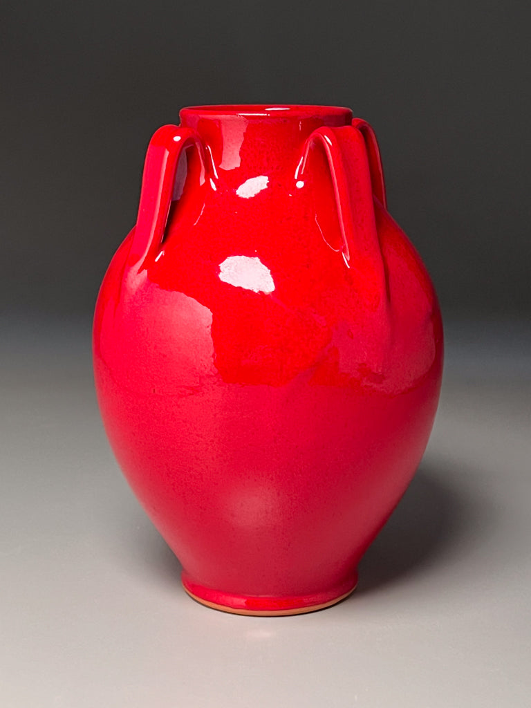 Lily Jar #1 in Chinese Red, 9