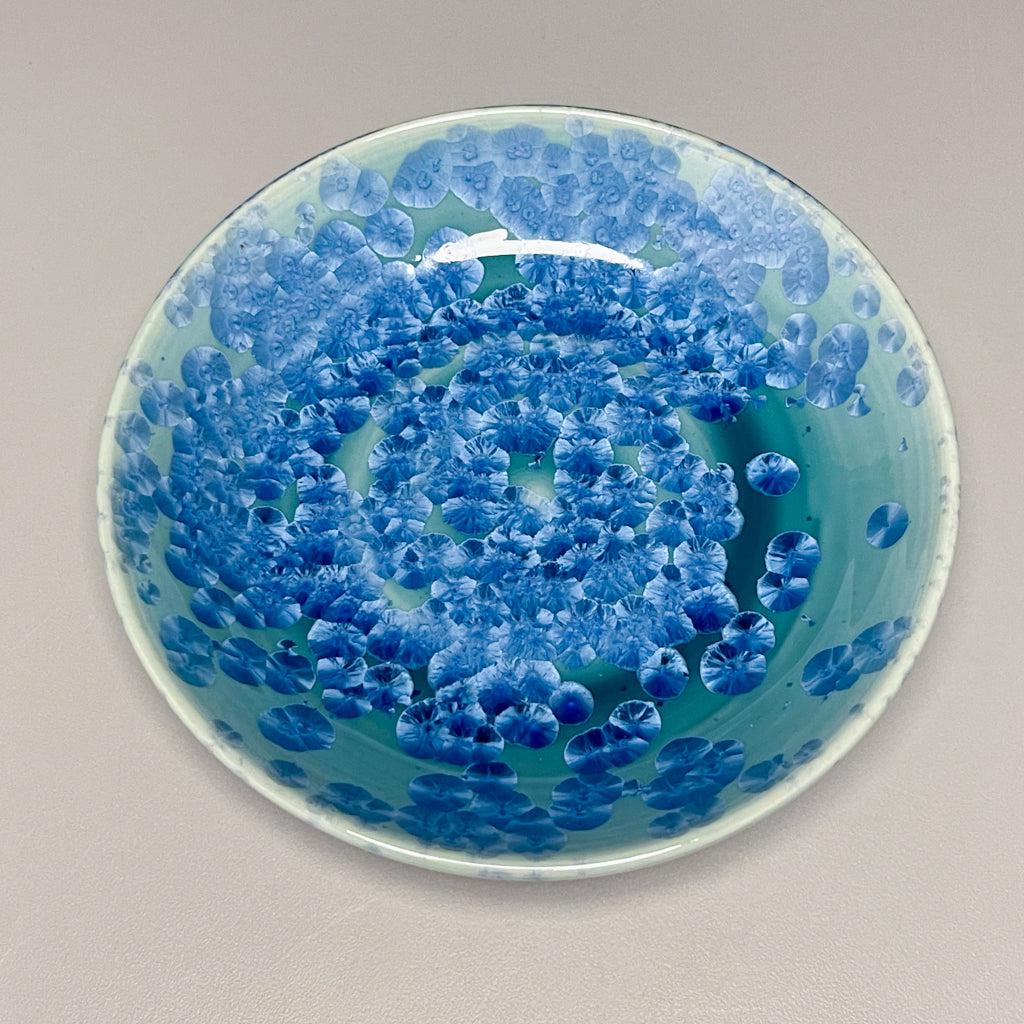 Dish #22 in Turquoise Crystalline, 6.5