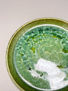 Dish #34 in Lily Pad Green Crystalline, 6.5"dia (Juliana Owen)