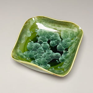 Altered Dish #27 in Lily Pad Green Crystalline, 5"dia (Juliana Owen)