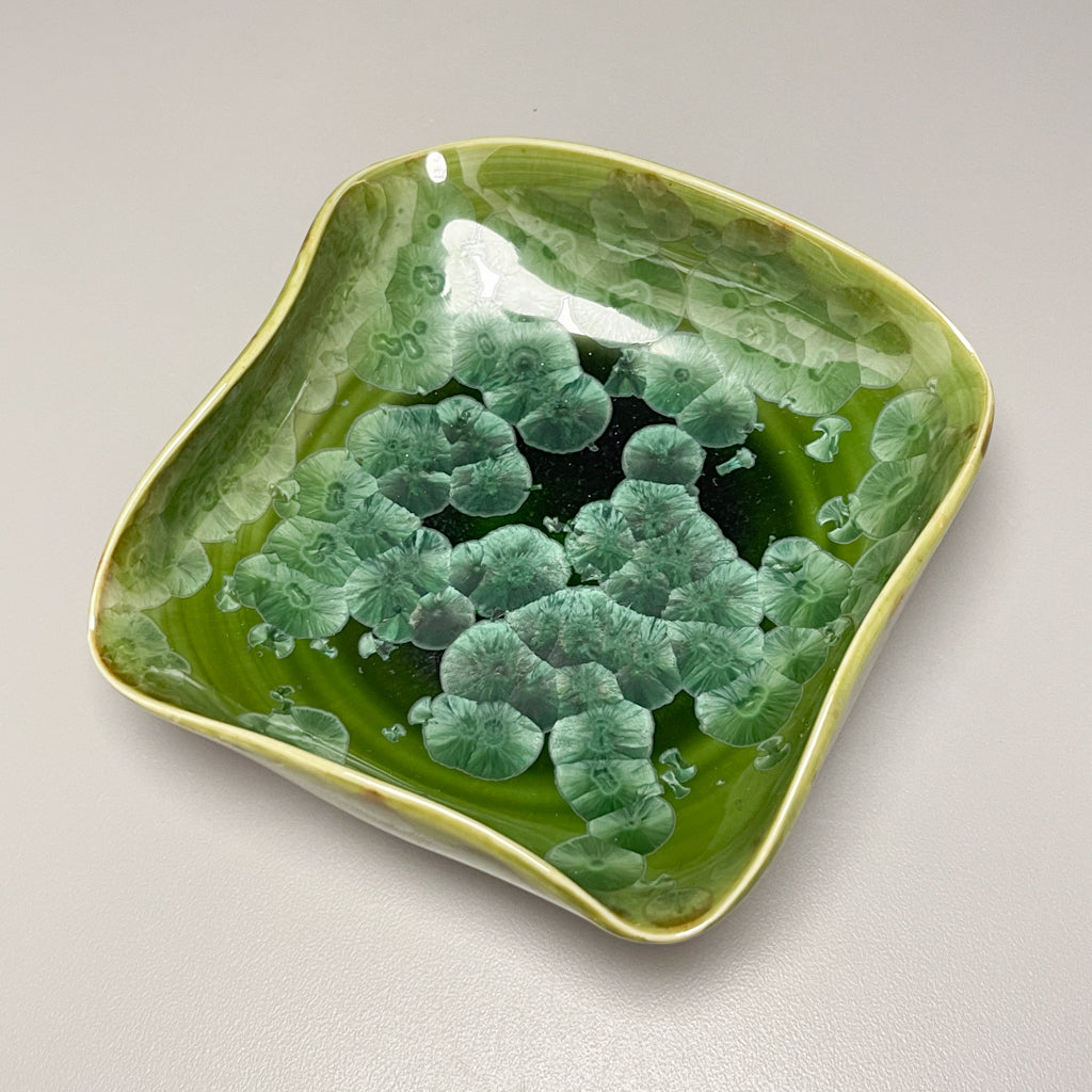 Altered Dish #27 in Lily Pad Green Crystalline, 5