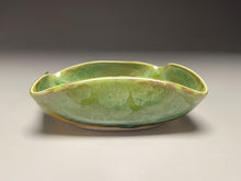 Load image into Gallery viewer, Altered Dish #28 in Lily Pad Green Crystalline, 5&quot;dia (Juliana Owen)
