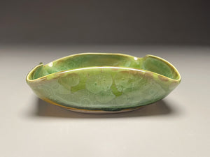 Altered Dish #28 in Lily Pad Green Crystalline, 5"dia (Juliana Owen)