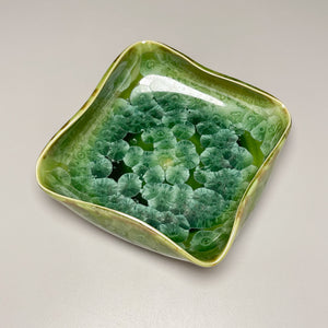 Altered Dish #28 in Lily Pad Green Crystalline, 5"dia (Juliana Owen)