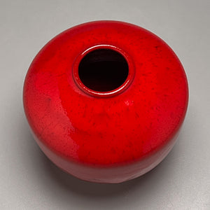 Square-Shouldered Egg Vase in Chinese Red, 4.75"h (Ben Owen III)