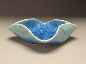 Altered Dish #29 in Turquoise Crystalline, 5.25"dia (Juliana Owen)