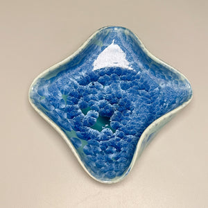 Altered Dish #29 in Turquoise Crystalline, 5.25"dia (Juliana Owen)