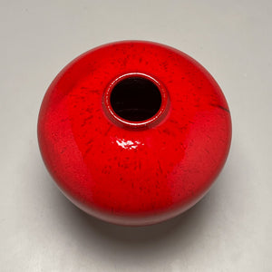 Square-Shouldered Egg Vase #2 in Chinese Red, 4.75"h (Ben Owen III)