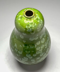 Gourd Vase in Lily Pad Green Crystalline, 12.75"h (Ben Owen III)