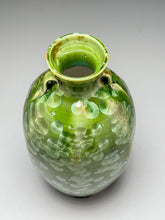 Load image into Gallery viewer, Two-Handled Ribbed Vase in Lily Pad Green Crystalline, 12.75"h (Ben Owen III)
