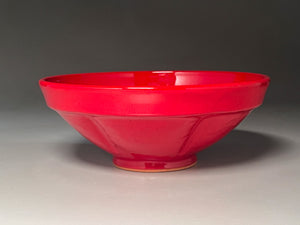 Ribbed Bowl in Chinese Red, 12.25"dia. (Ben Owen III)