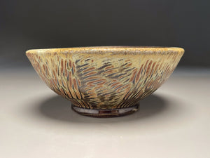 Carved Bowl in Green Celadon Glaze, 8"d. (Elizabeth McAdams)