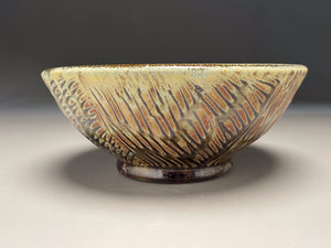 Carved Bowl in Green Celadon Glaze, 8"d. (Elizabeth McAdams)