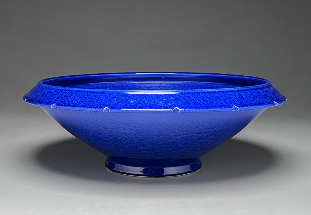 Ming Bowl in Midnight Blue Crystalline, 14.75