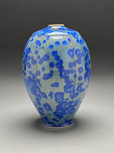 Load image into Gallery viewer, Square Shouldered Melon Egg Vase in Cobalt Crystalline, 8.75"h (Ben Owen III)
