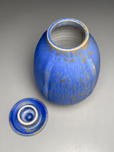 Load image into Gallery viewer, Ribbed Covered Jar in Stardust Blue, 9.75"h (Ben Owen III)
