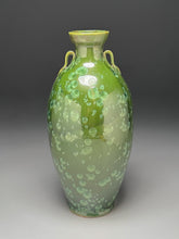 Load image into Gallery viewer, Two-Handled Vase in Lily Pad Green Crystalline, 16"h (Ben Owen III)
