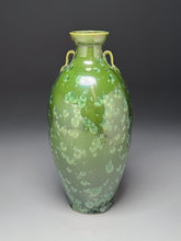 Load image into Gallery viewer, Two-Handled Vase in Lily Pad Green Crystalline, 16"h (Ben Owen III)
