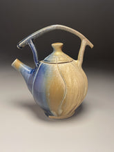 Load image into Gallery viewer, Melon Teapot with Post-and-Lintel Handle in Cobalt, and Ash Glazes, 8.75"h (Ben Owen III) (Copy)
