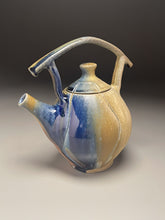 Load image into Gallery viewer, Melon Teapot with Post-and-Lintel Handle in Cobalt, and Ash Glazes, 8.75"h (Ben Owen III) (Copy)
