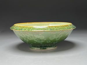 Ming Bowl in Lily Pad Green Crystalline, 11.25"dia. (Ben Owen III)