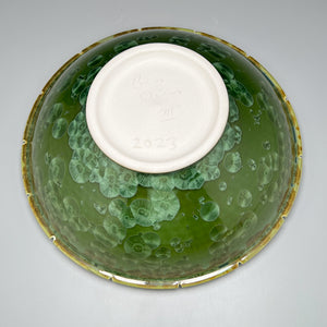 Ming Bowl in Lily Pad Green Crystalline, 11.25"dia. (Ben Owen III)