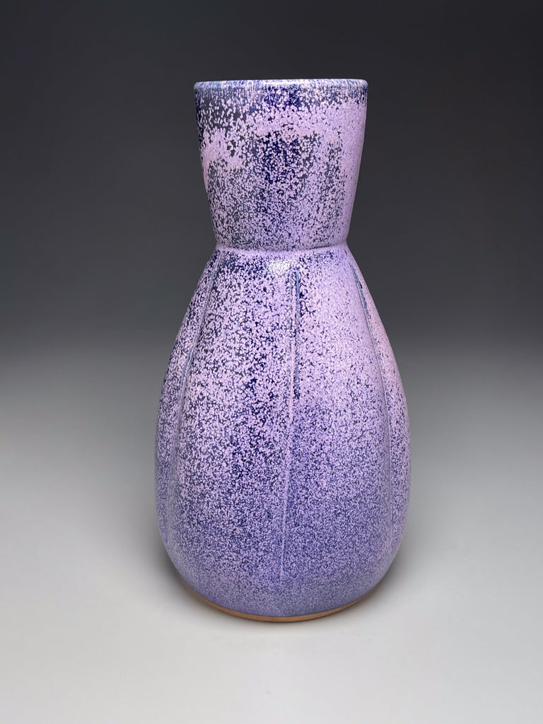 Hourglass Melon Flower Vase in Nebular Purple, 12.25