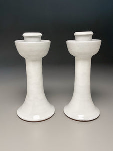 Candlesticks in Dogwood White, 10"h (Ben Owen III)