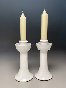 Candlesticks in Dogwood White, 10"h (Ben Owen III)