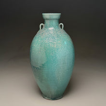 Load image into Gallery viewer, Two-Handled Vase with Combed Lines in Patina Green, 15.5"h  (Ben Owen III)
