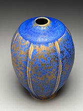 Load image into Gallery viewer, Square-Shouldered Melon Egg Vase in Stardust Blue, 8.5"h (Ben Owen III)
