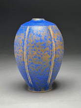 Load image into Gallery viewer, Square-Shouldered Melon Egg Vase in Stardust Blue, 8.5"h (Ben Owen III)
