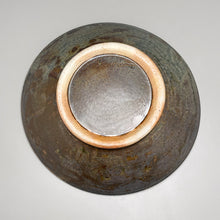 Load image into Gallery viewer, Woodfired Serving Bowl #2 in Blue/brown glaze with natural ash, 9.75&quot;dia. (Elizabeth McAdams)
