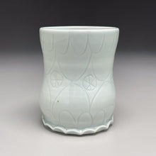 Load image into Gallery viewer, Cup #2 in Blue Celadon with Carved Designs 4&quot;h. (Elizabeth McAdams)
