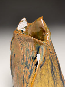 Organic Textured Handbuilt Vase #1 in Rutile Glaze 5.5"h (Elizabeth McAdams)