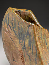 Load image into Gallery viewer, Organic Textured Handbuilt Vase #2 in Rutile Glaze 8.75&quot;h (Elizabeth McAdams)

