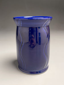 Carved Flower Vase #1 in Cobalt Blue, 6"h (Bryan Pulliam)