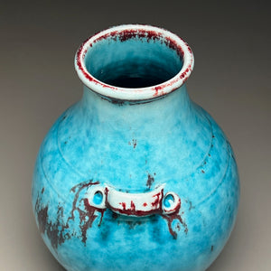 Handled Han Vase in Chinese Blue, 11.5"h (Ben Owen III)