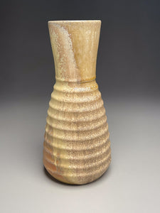 Carved Flower Vase in Pumpkin Glaze, 12.5"h (Ben Owen III)