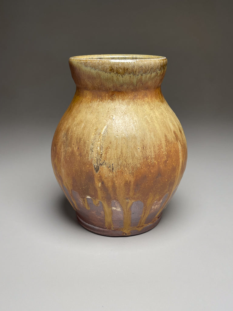 Flower Vase in Pumpkin glaze, 8.25