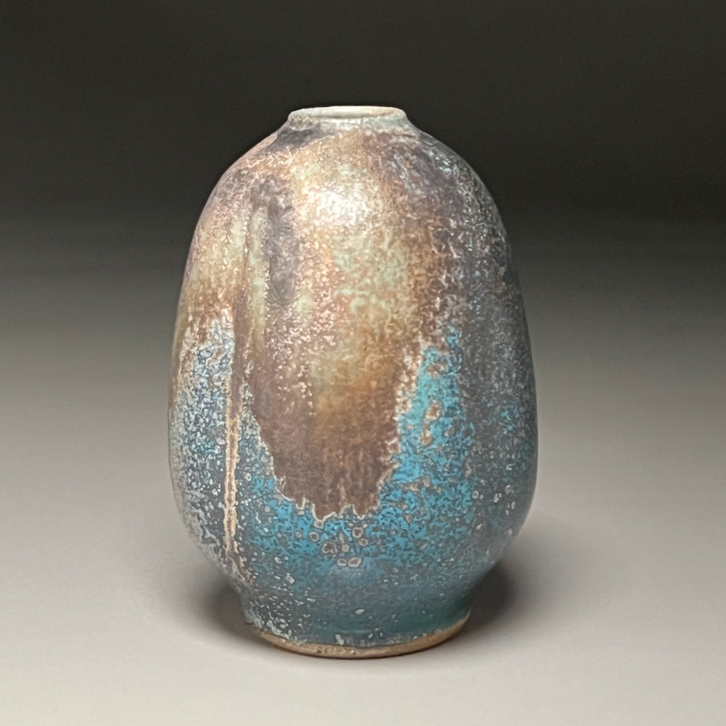 Melon Pear Vase in Patina Green, 5.25