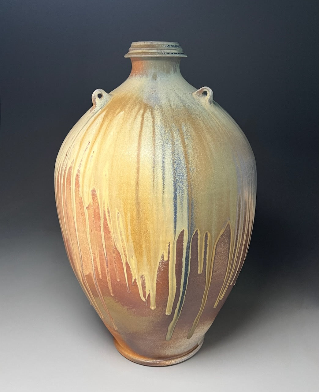 Sung Jar in Multi-Layered Ash & Cobalt Glaze, 25
